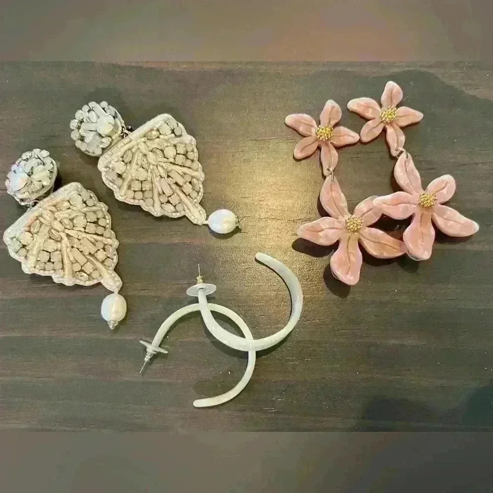 Set of 3 Pair of Earrings Fashion Jewelry